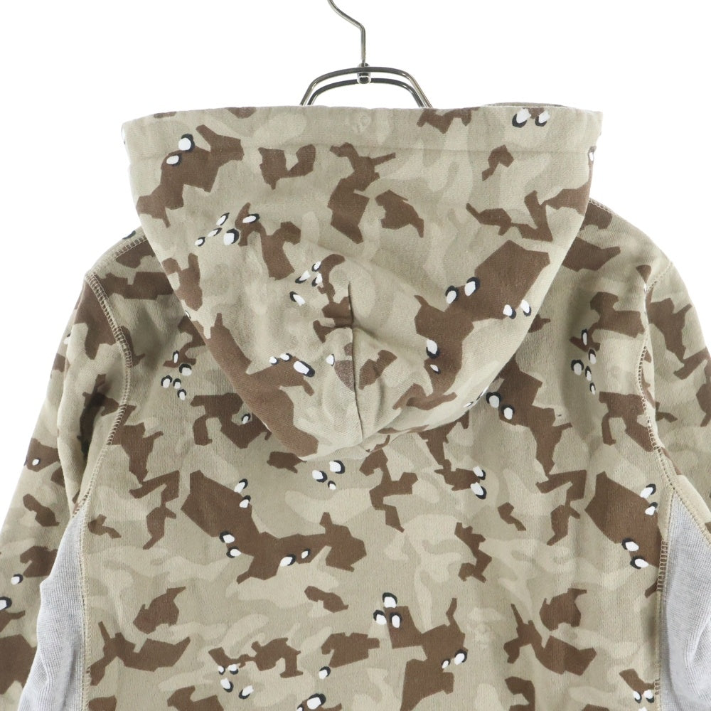 STUSSY(ステューシー) × A BATHING APE アベイシングエイプ ロゴプリント カモ柄 プルオーバーパーカー フーディー ブラウン 001PP0731911X