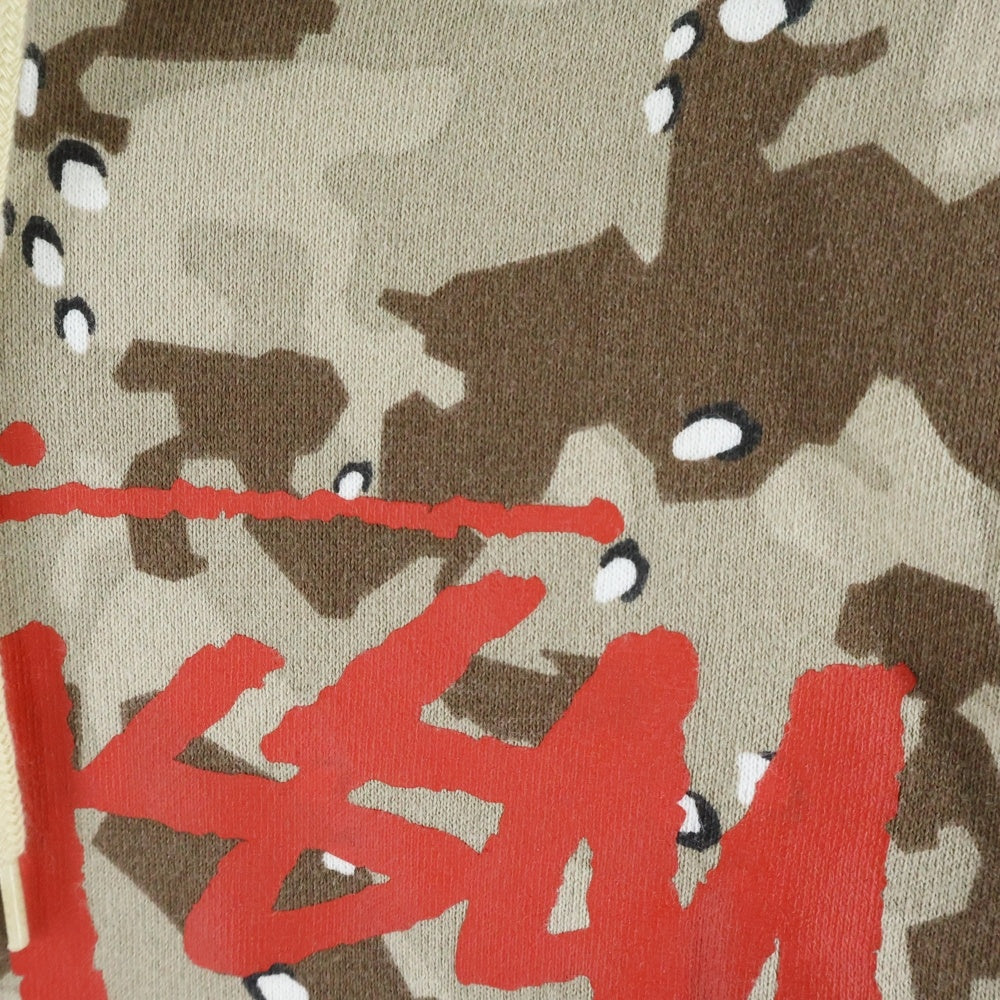 STUSSY(ステューシー) × A BATHING APE アベイシングエイプ ロゴプリント カモ柄 プルオーバーパーカー フーディー ブラウン 001PP0731911X