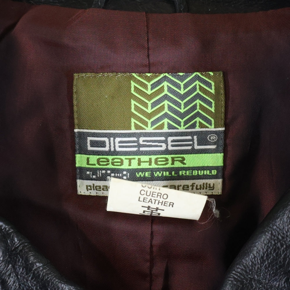 DIESEL(ディーゼル) 90s レザーカーコート ジャケット ブラック