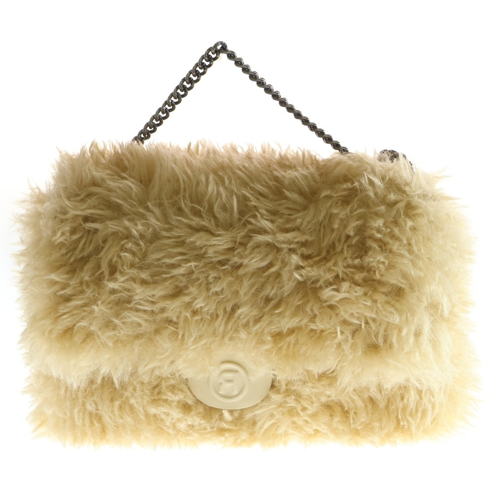 READY MADE(レディメイド) FUR BIG CHAIN BAG ビッグチェーン ファー ハンド ショルダーバッグ ベージュ レディース