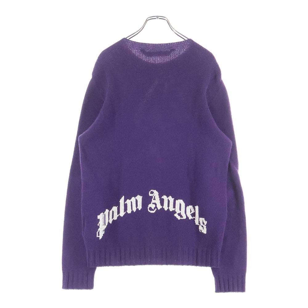 Palm Angels(パームエンジェルス) 20AW バックロゴラムウールニットセーター パープル PMHE027F20KNI001
