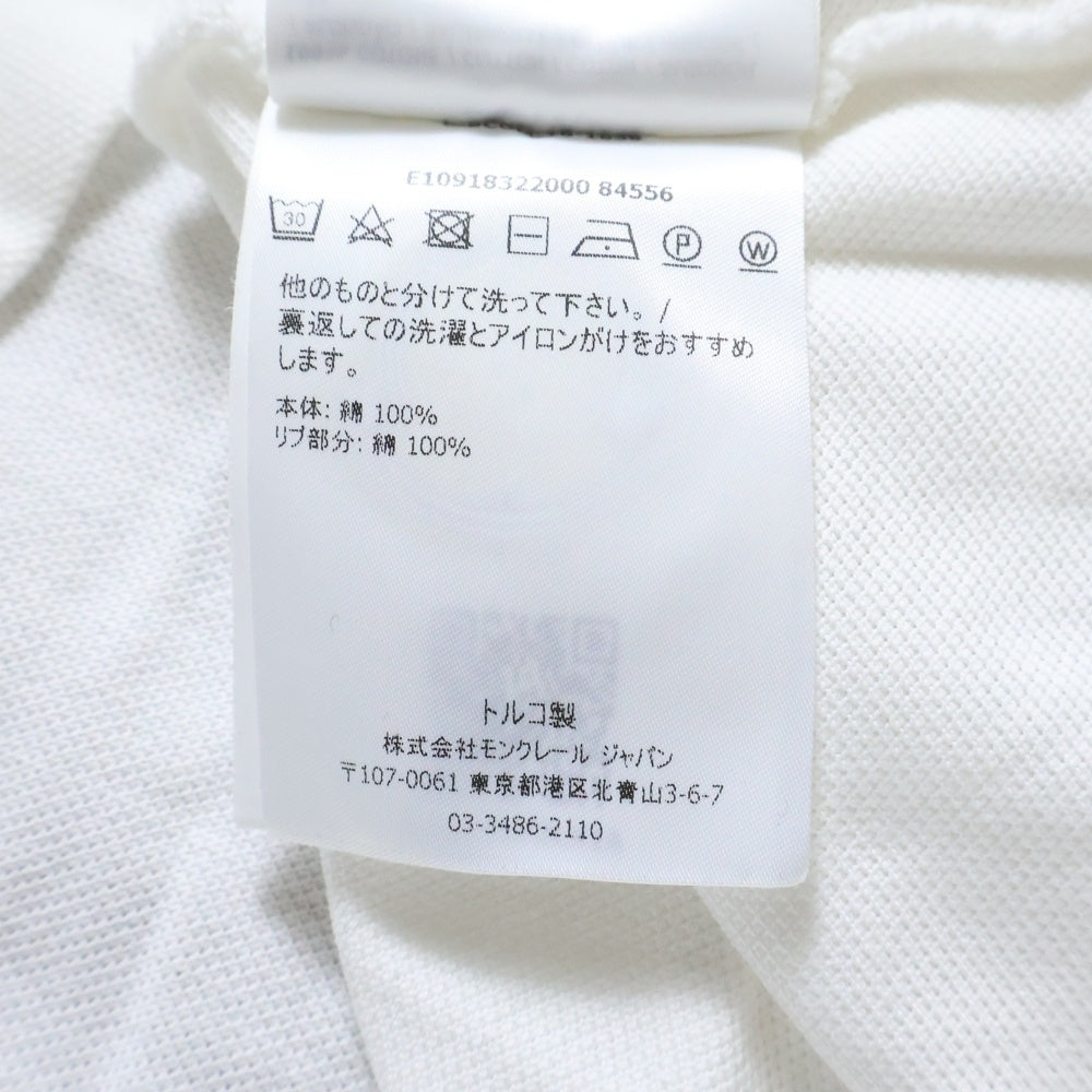 MONCLER(モンクレール) 19SS MAGLIA POLO MANICA CORTA ロゴワッペン 半袖 カットソー ポロシャツ ホワイト E10918322000 84556