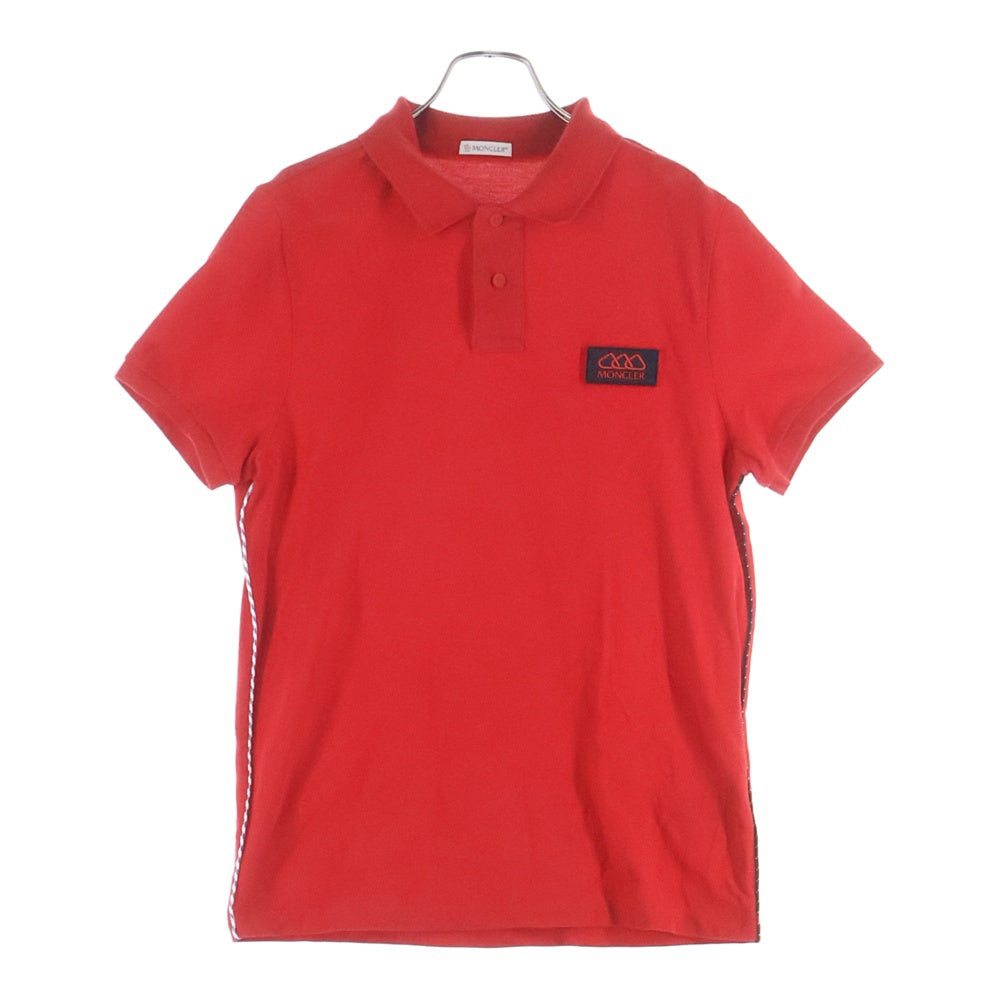 MONCLER(モンクレール) MAGLIA POLO MANICA CORTA サイドライン ロゴラバー 半袖 カットソー ポロシャツ レッド E10918321800 84556