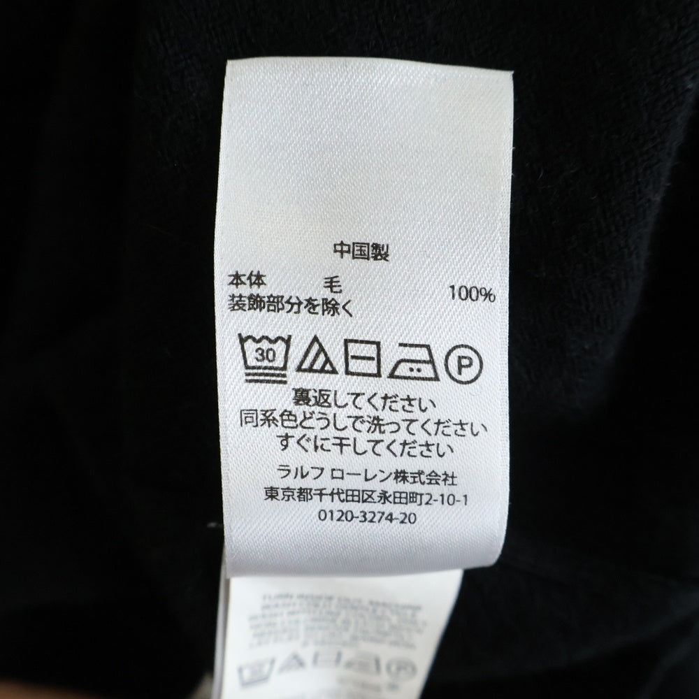 POLO RALPH LAUREN(ポロラルフローレン) COTTON KNIT V NECK 胸ロゴ刺繍 コットン ニット Vネック カーディガン ブラック