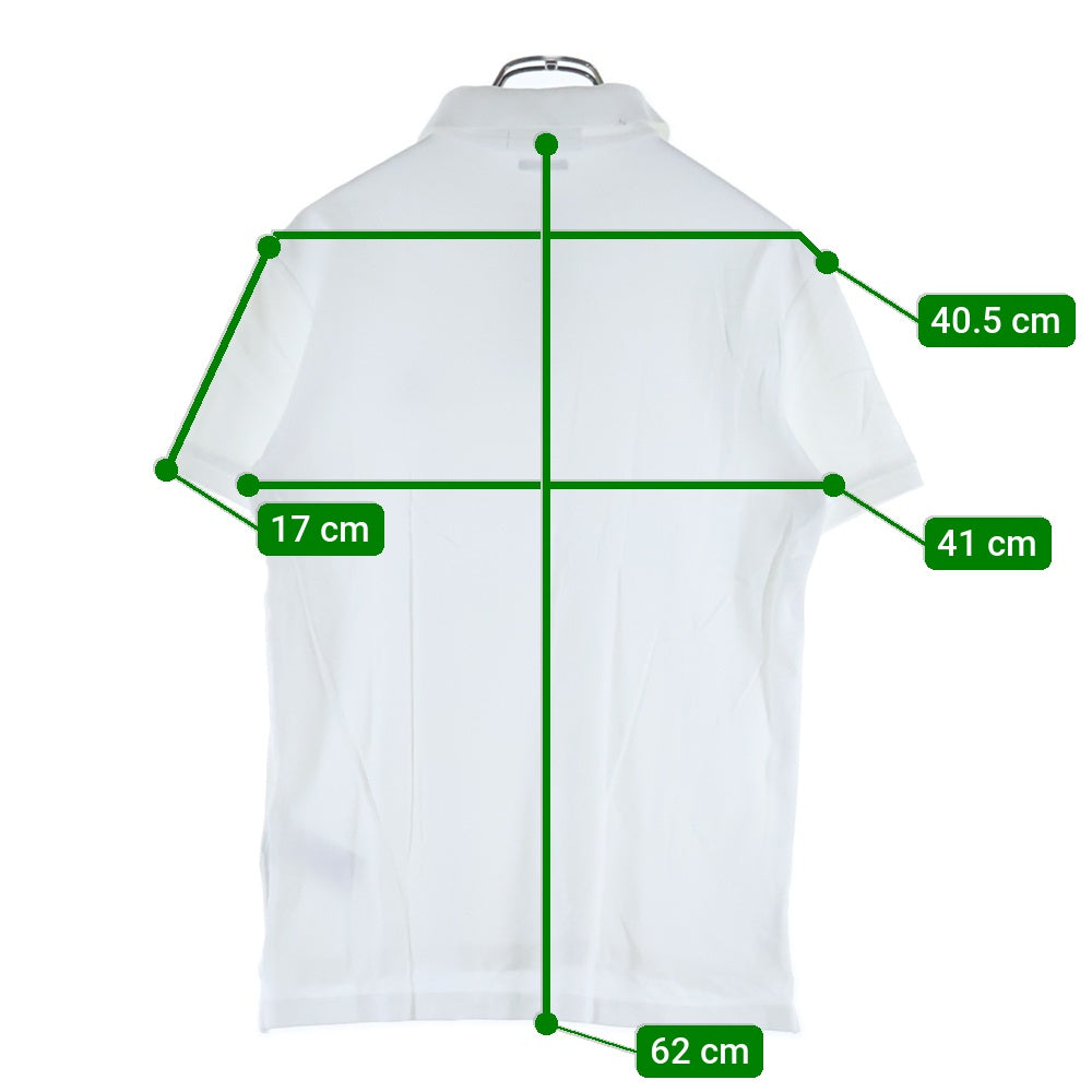 POLO RALPH LAUREN(ポロラルフローレン) CUSTOM SLIM FIT 胸ロゴ刺繍 ストレッチ 半袖コットンポロシャツ ホワイト