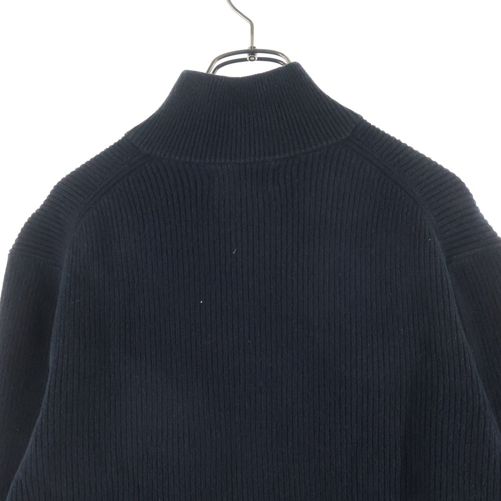 POLO RALPH LAUREN(ポロラルフローレン) ダブルジップアップ 胸ロゴ刺繍 ドライバーズ ニット ブラック