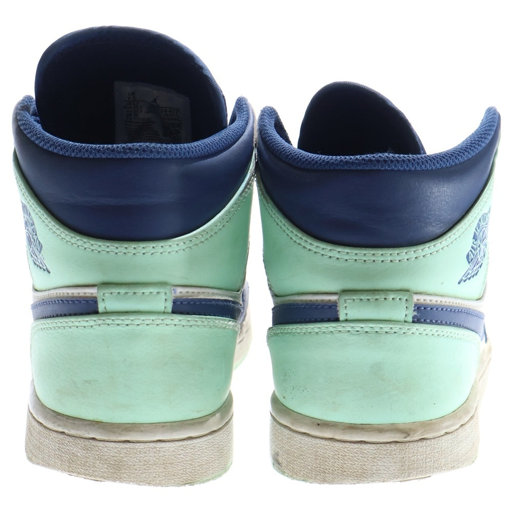 NIKE(ナイキ) AIR JORDAN 1 MID BLUE MINT エアジョーダン 1 ブルーミント ミッドカットスニーカー ホワイト/ブルー US7.5/25.5cm 554724-413