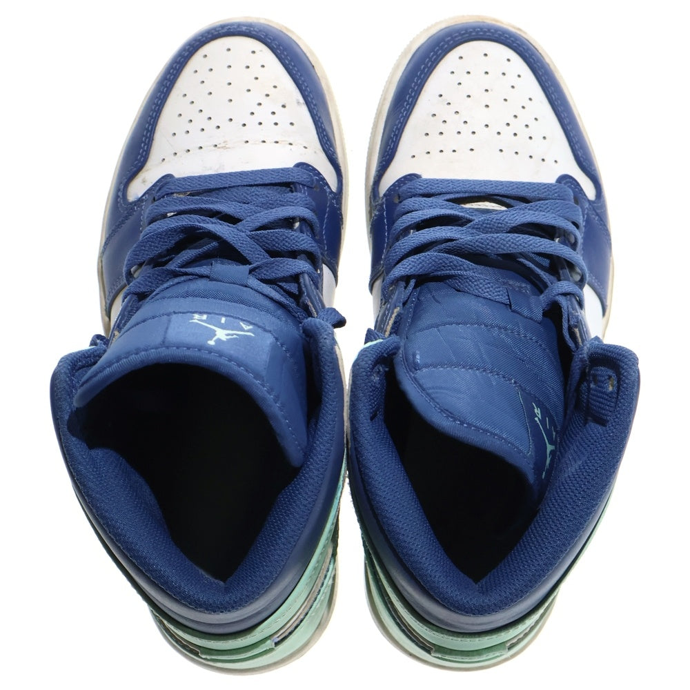 NIKE(ナイキ) AIR JORDAN 1 MID BLUE MINT エアジョーダン 1 ブルーミント ミッドカットスニーカー ホワイト/ブルー US7.5/25.5cm 554724-413