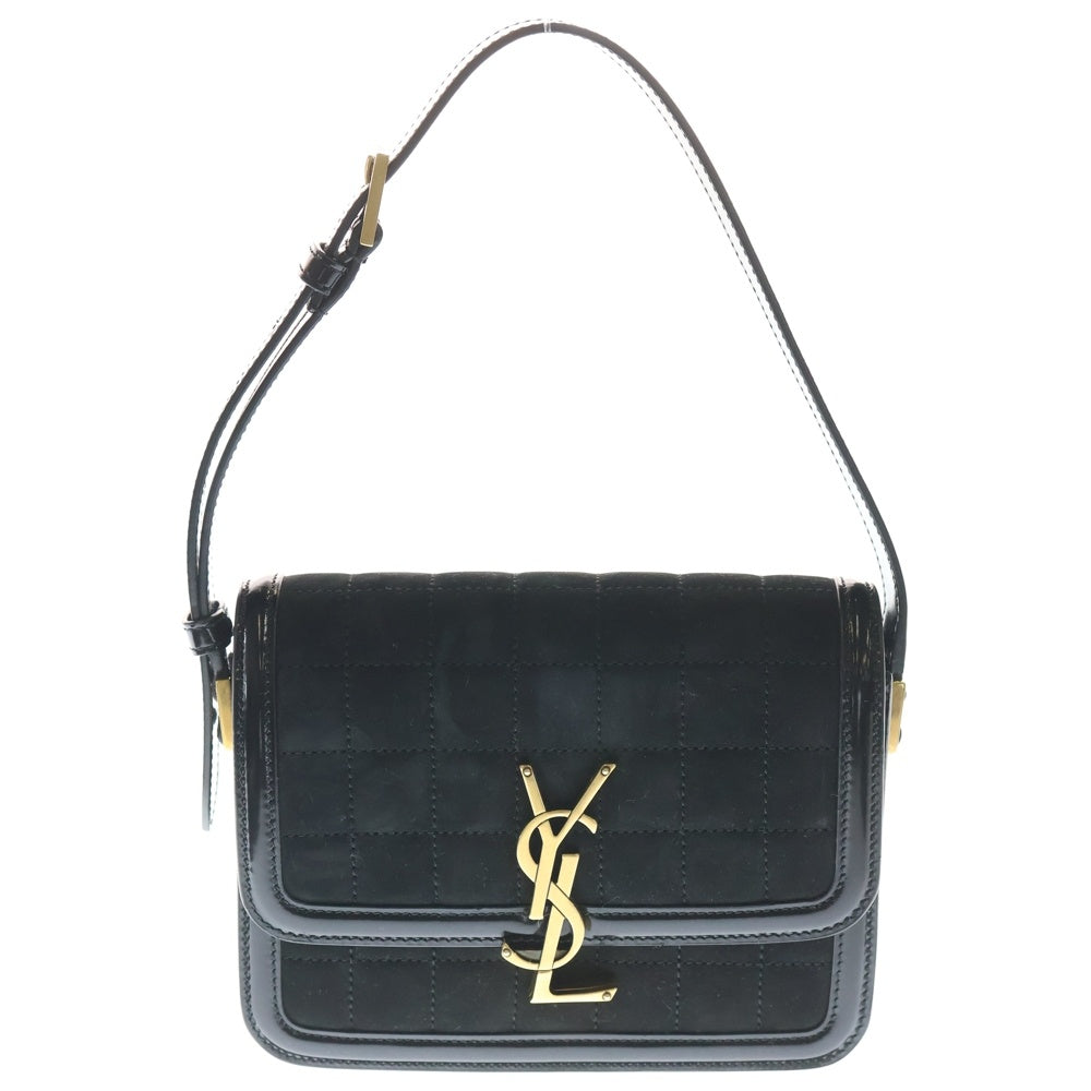 SAINT LAURENT PARIS(サンローランパリ) 23SS SMALL SOLFERINO スモール ソルフェリーノ スエード レザー キルティング ショルダーバッグ ブラック 739139 レディース