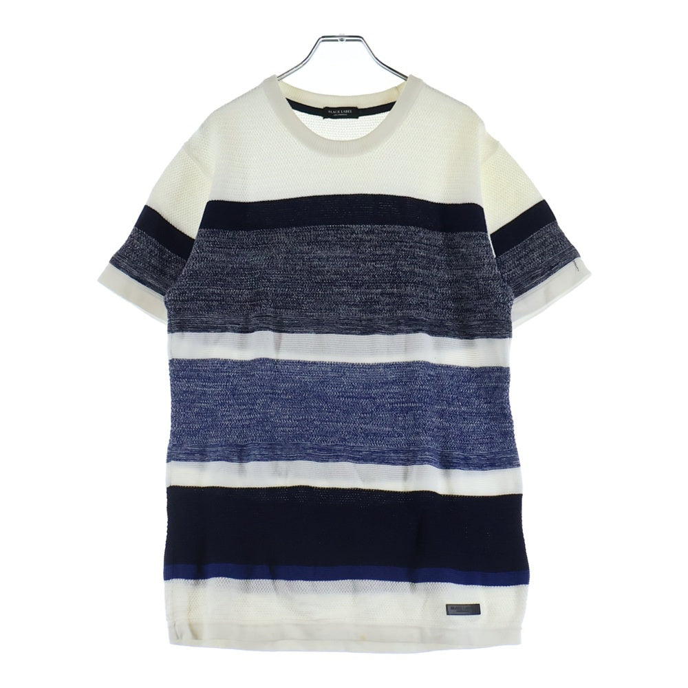 BLACK LABEL CRESTBRIDGE(ブラックレーベルクレストブリッジ) ボーダーニット 半袖シャツカットソー ホワイト 51N02-801-02