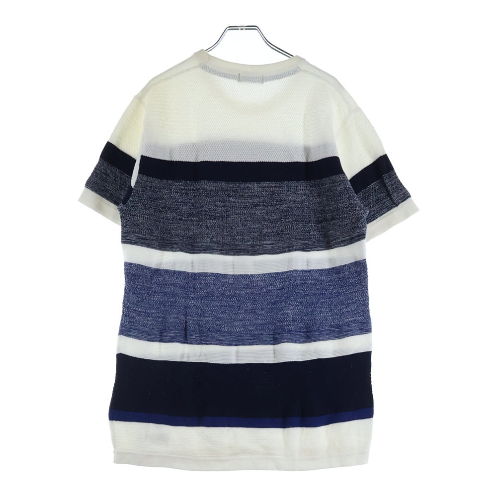 BLACK LABEL CRESTBRIDGE(ブラックレーベルクレストブリッジ) ボーダーニット 半袖シャツカットソー ホワイト 51N02-801-02