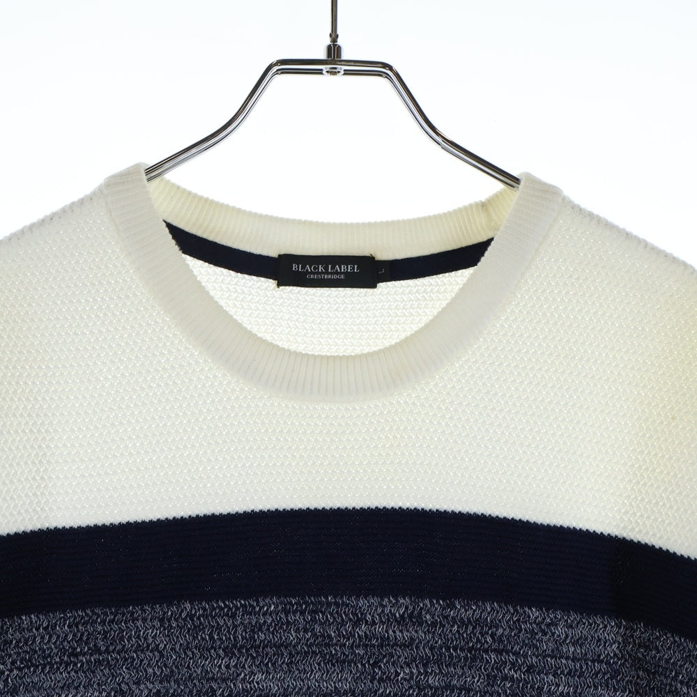 BLACK LABEL CRESTBRIDGE(ブラックレーベルクレストブリッジ) ボーダーニット 半袖シャツカットソー ホワイト 51N02-801-02