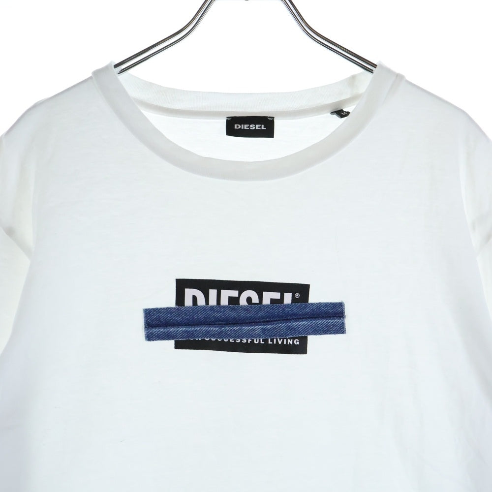DIESEL(ディーゼル) フロントロゴプリント 長袖Tシャツ ホワイト A01038