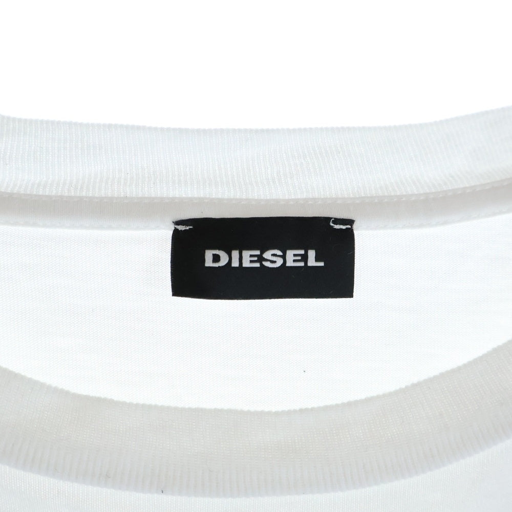 DIESEL(ディーゼル) フロントロゴプリント 長袖Tシャツ ホワイト A01038
