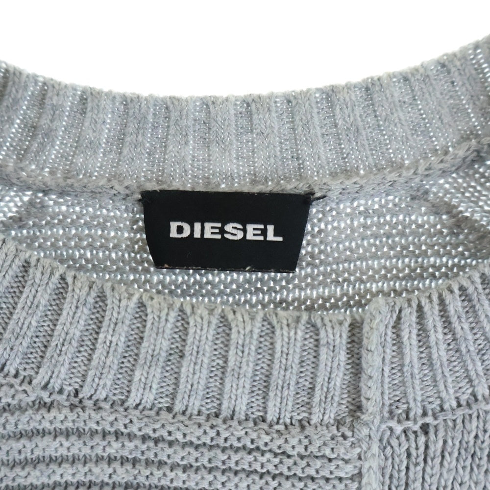 DIESEL(ディーゼル) ラグランスリーブ ニットセーター グレー