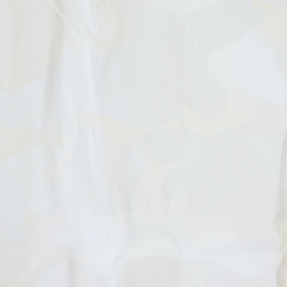 A BATHING APE(アベイシングエイプ) RELAXED FIT L/S SHIRTS カモ総柄 胸ポケット ロゴ刺繍 長袖シャツ ホワイト