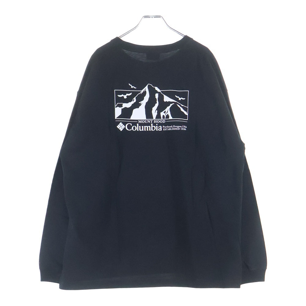 Columbia(コロンビア) ロゴプリント クルーネック長袖Tシャツ カットソー ブラック