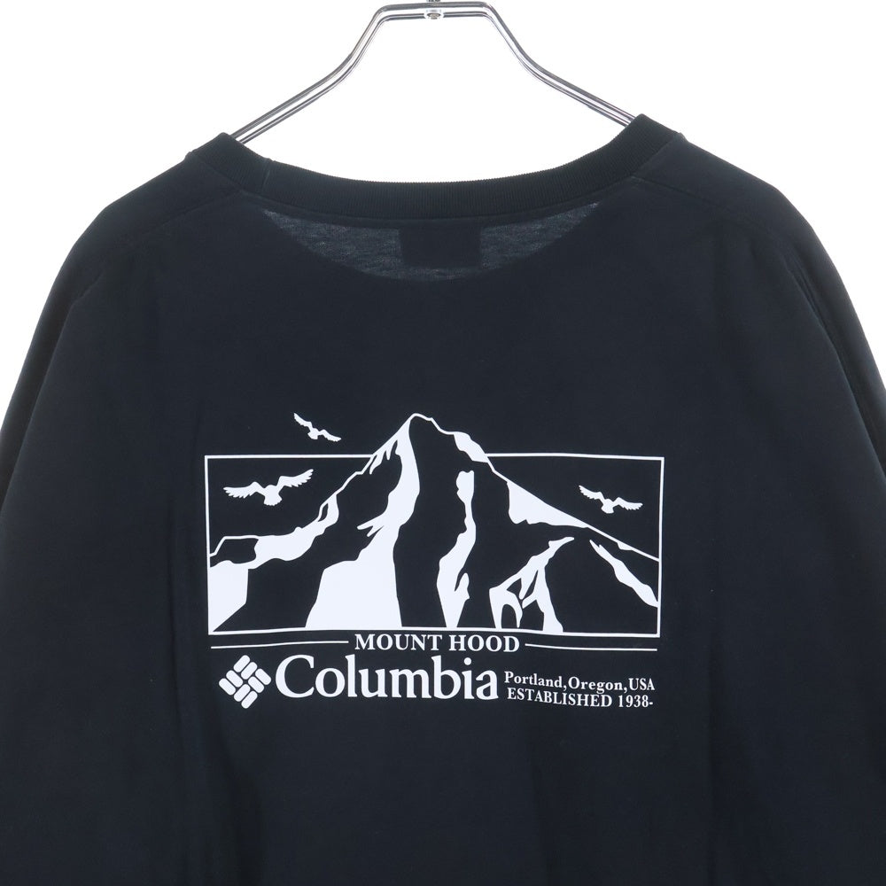 Columbia(コロンビア) ロゴプリント クルーネック長袖Tシャツ カットソー ブラック