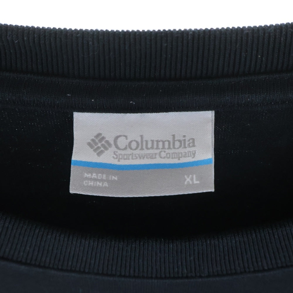 Columbia(コロンビア) ロゴプリント クルーネック長袖Tシャツ カットソー ブラック