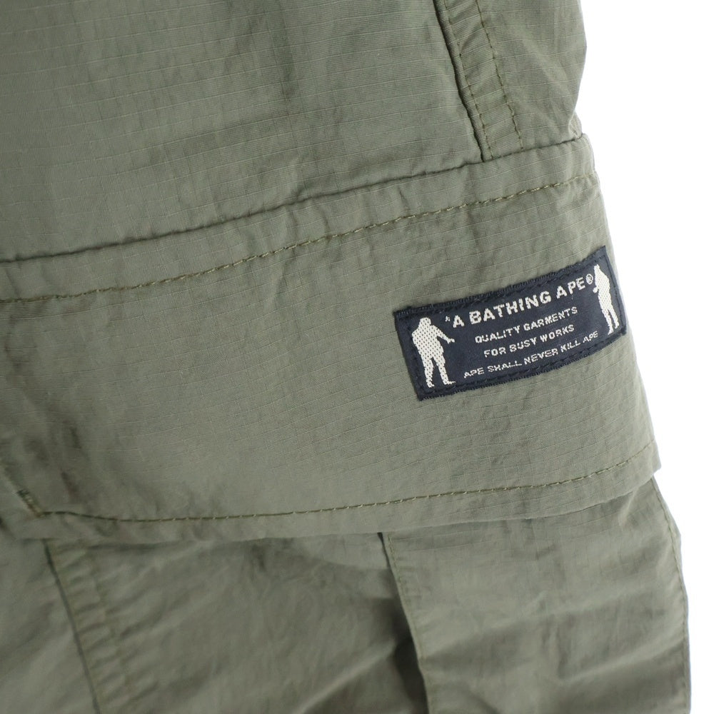 A BATHING APE(アベイシングエイプ) 6 Pocket Cargo Pant シックスポケットナイロンカーゴパンツ カーキ 001PTJ801009M