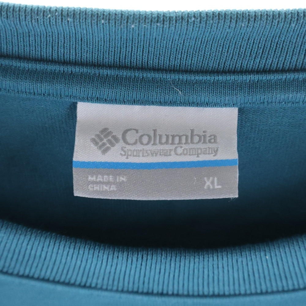 Columbia(コロンビア) バックマウンテン ロゴプリント クルーネック半袖Tシャツ カットソー グリーン