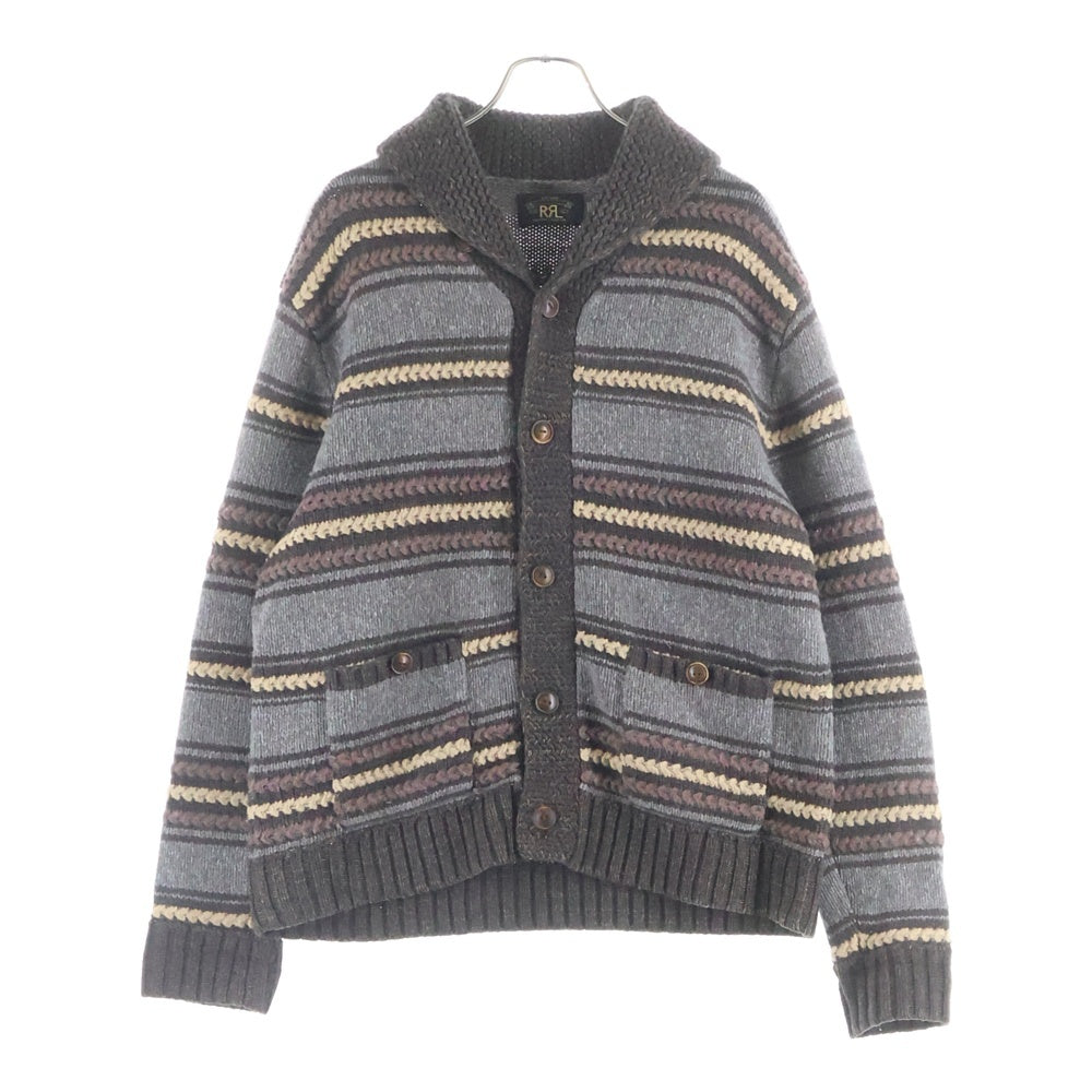 RRL(ダブルアールエル) LIMITED COLECTION リミテッドコレクション ボーダーニットセーター カーディガン ブラウン