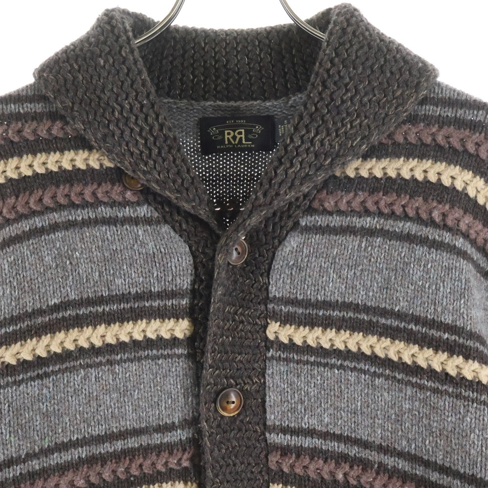 RRL(ダブルアールエル) LIMITED COLECTION リミテッドコレクション ボーダーニットセーター カーディガン ブラウン