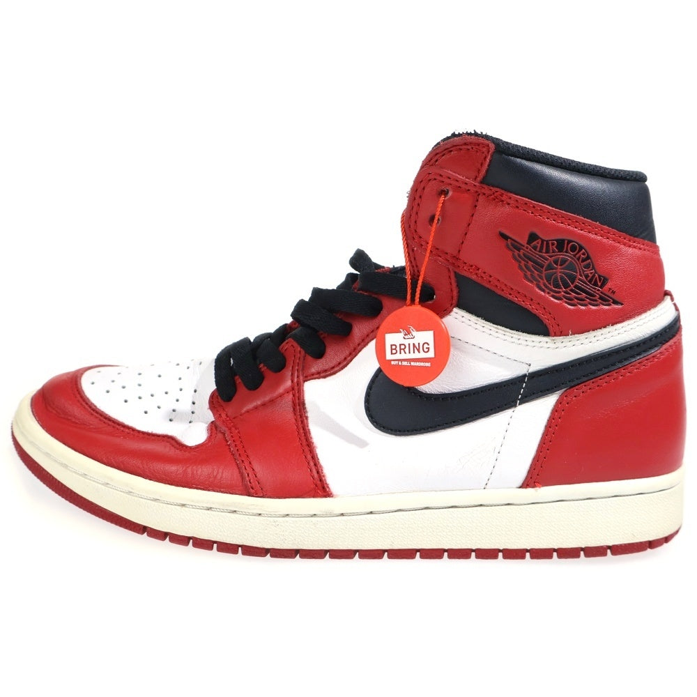 NIKE(ナイキ) 【観賞用 2015年製】 AIR JORDAN1 RETRO HIGH エアジョーダン1 シカゴ ハイカットスニーカー レッド/ホワイト US10/28cm 555088-101