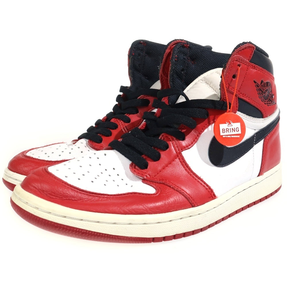 NIKE(ナイキ) 【観賞用 2015年製】 AIR JORDAN1 RETRO HIGH エアジョーダン1 シカゴ ハイカットスニーカー レッド/ホワイト US10/28cm 555088-101