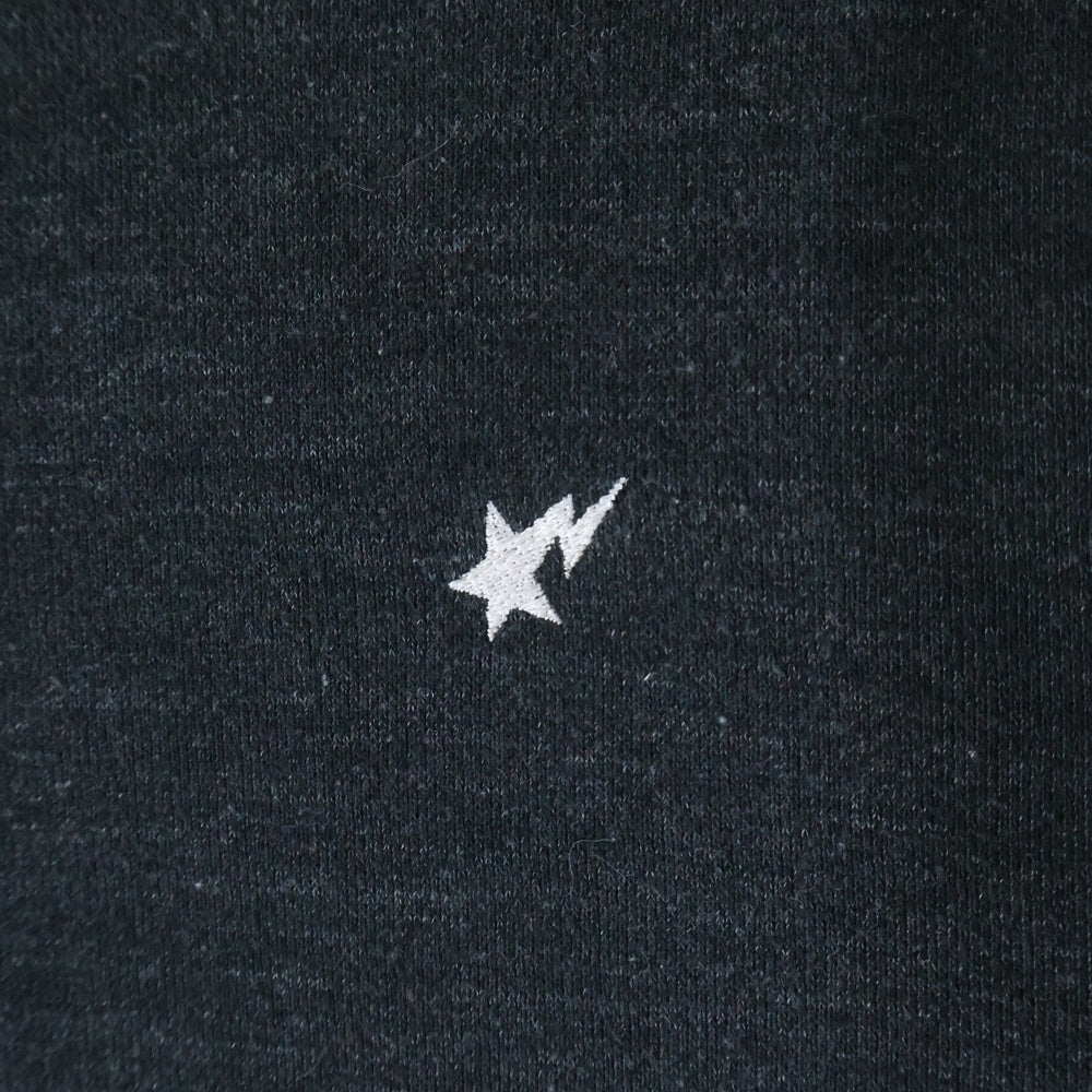 A BATHING APE(アベイシングエイプ) BAPE STAR LOGO ZIP UP HOODIE ベイプスタ ロゴ刺繍 ジップアップフーディー パーカー ブラック