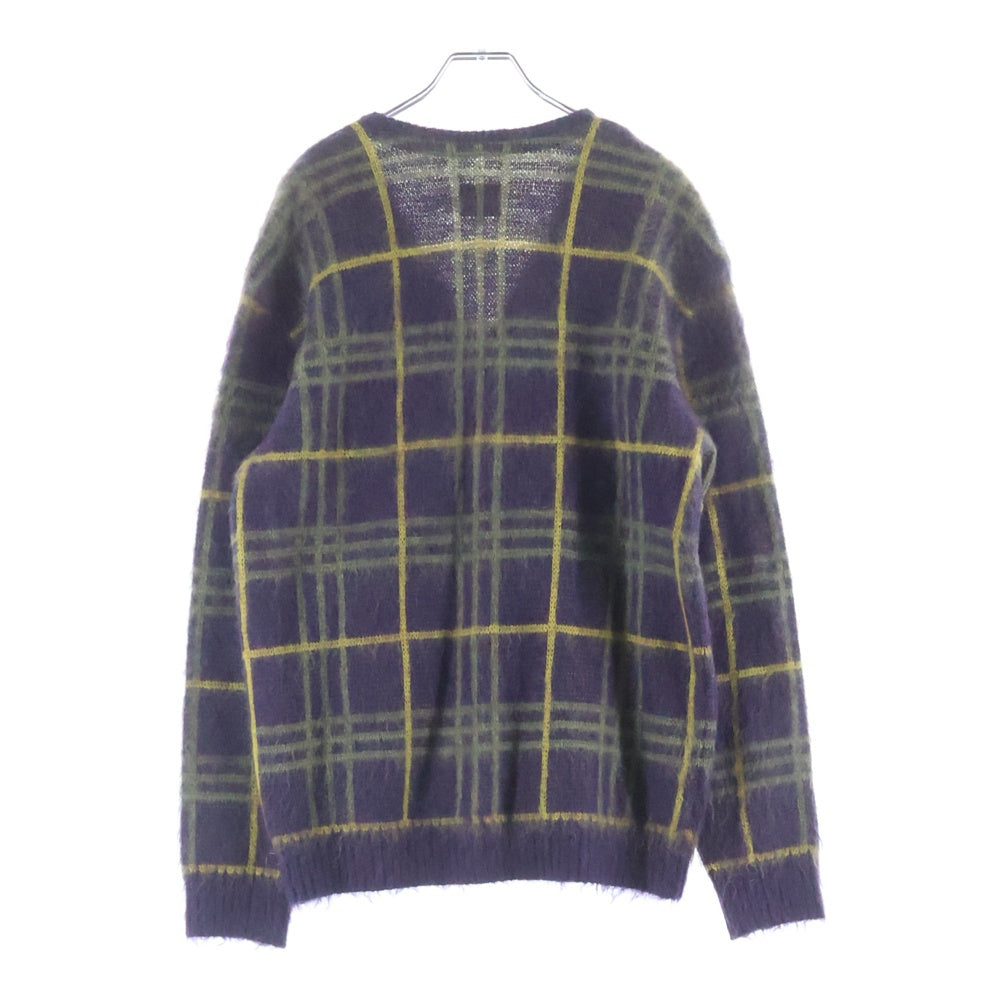 Needles(ニードルス) 20AW Mohair Cardigan モヘア混 チェック カーディガン パープル HM272