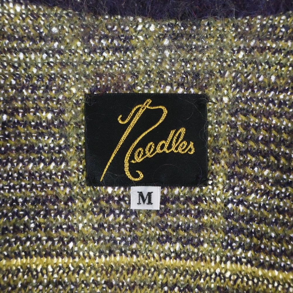 Needles(ニードルス) 20AW Mohair Cardigan モヘア混 チェック カーディガン パープル HM272