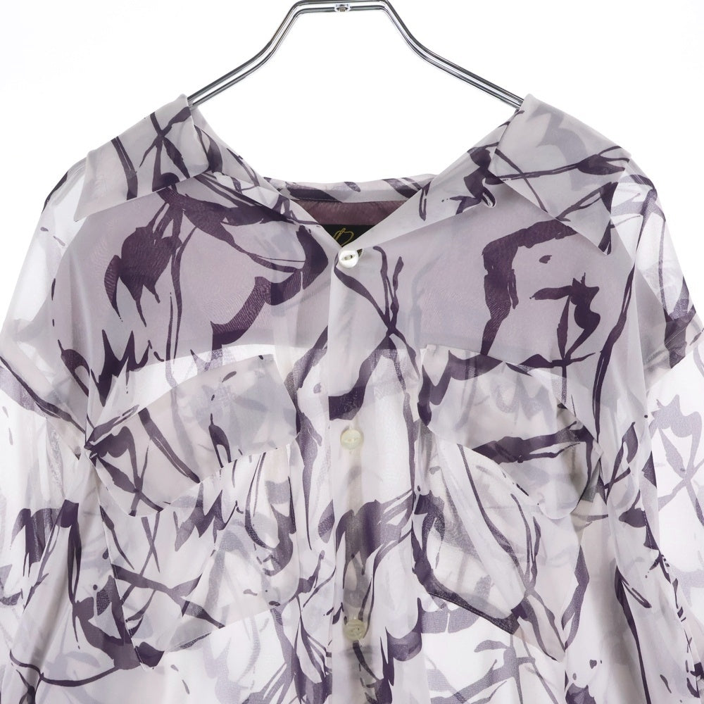 Needles(ニードルス) 20AW C.O.B. CLASSIC SHIRT クラシック オープンカラー長袖シャツ シアーシャツ パープル KP082