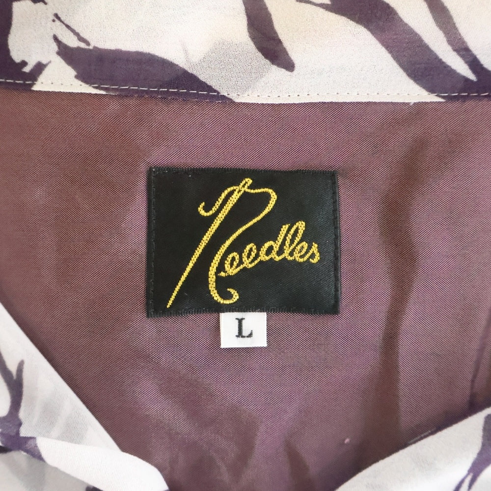 Needles(ニードルス) 20AW C.O.B. CLASSIC SHIRT クラシック オープンカラー長袖シャツ シアーシャツ パープル KP082