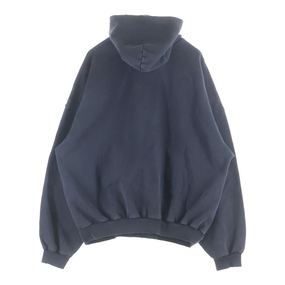 BALENCIAGA(バレンシアガ) 25SS 3b リキファイド ダメージ加工 オーバーサイズ プルオーバースウェットパーカー フーディー ブラック 803265 TRVS9