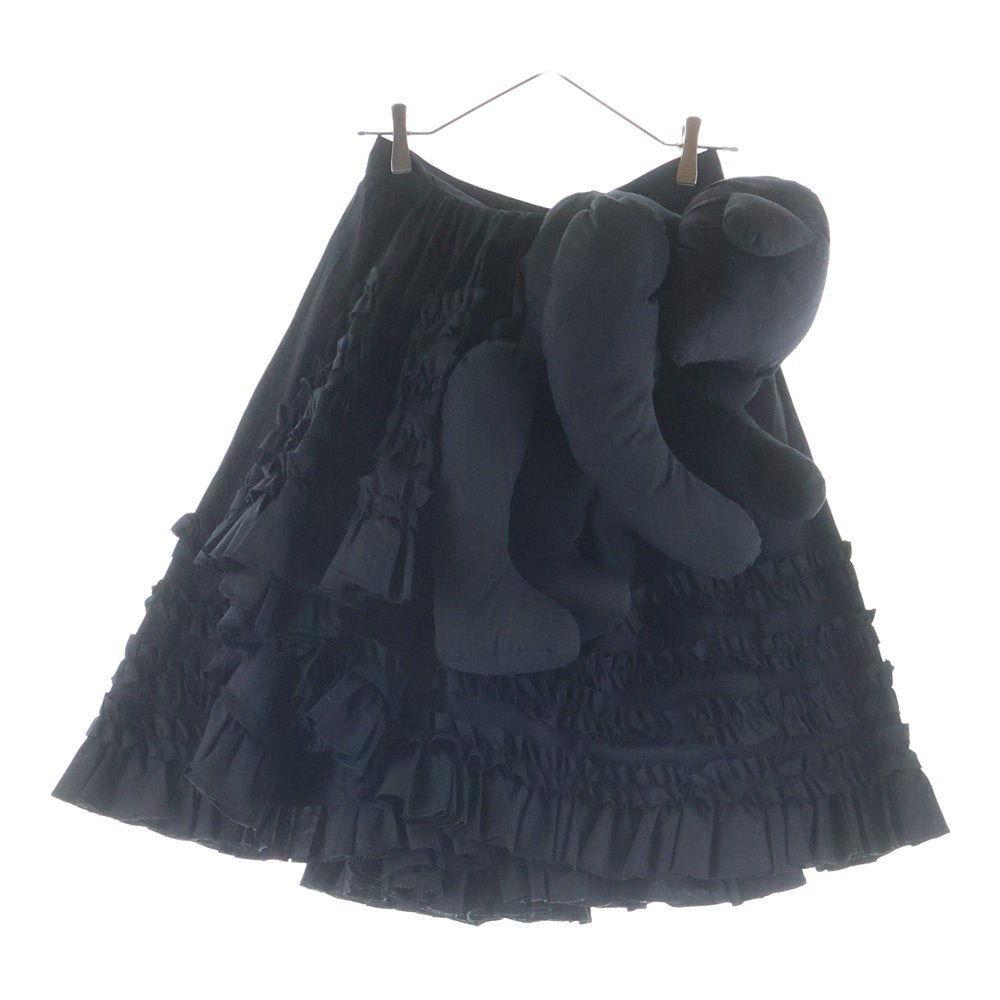 COMME DES GARCONS GIRL(コムデギャルソンガール) 21SS Bear Ruffle Skirt クマ フリル スカート ブラック NG-S001 レディース