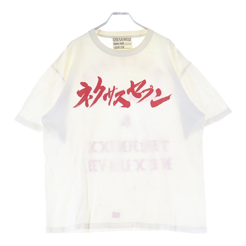 NEXUS7(ネクサスセブン) 2016 × 平田弘史 15th Anniversary S/S Tee カタカナ ロゴ プリント クルーネック半袖Tシャツ カットソー ホワイト