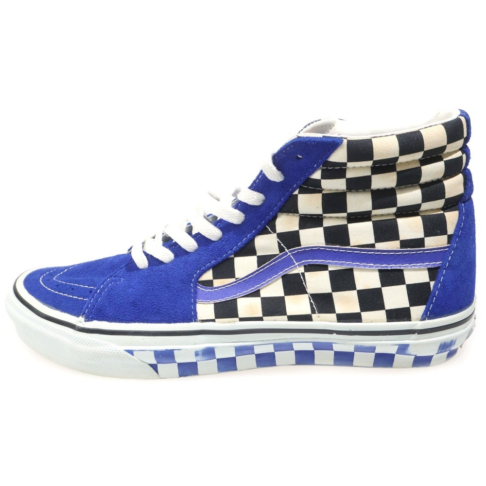 VANS(ヴァンズ) 2001 × MADFOOT SK8-Hi マッドフット 別注 atmos限定 スケートハイ チェッカーボード サイドテープ スエード ハイカットスニーカー ブルー US10/28cm V38-18MF