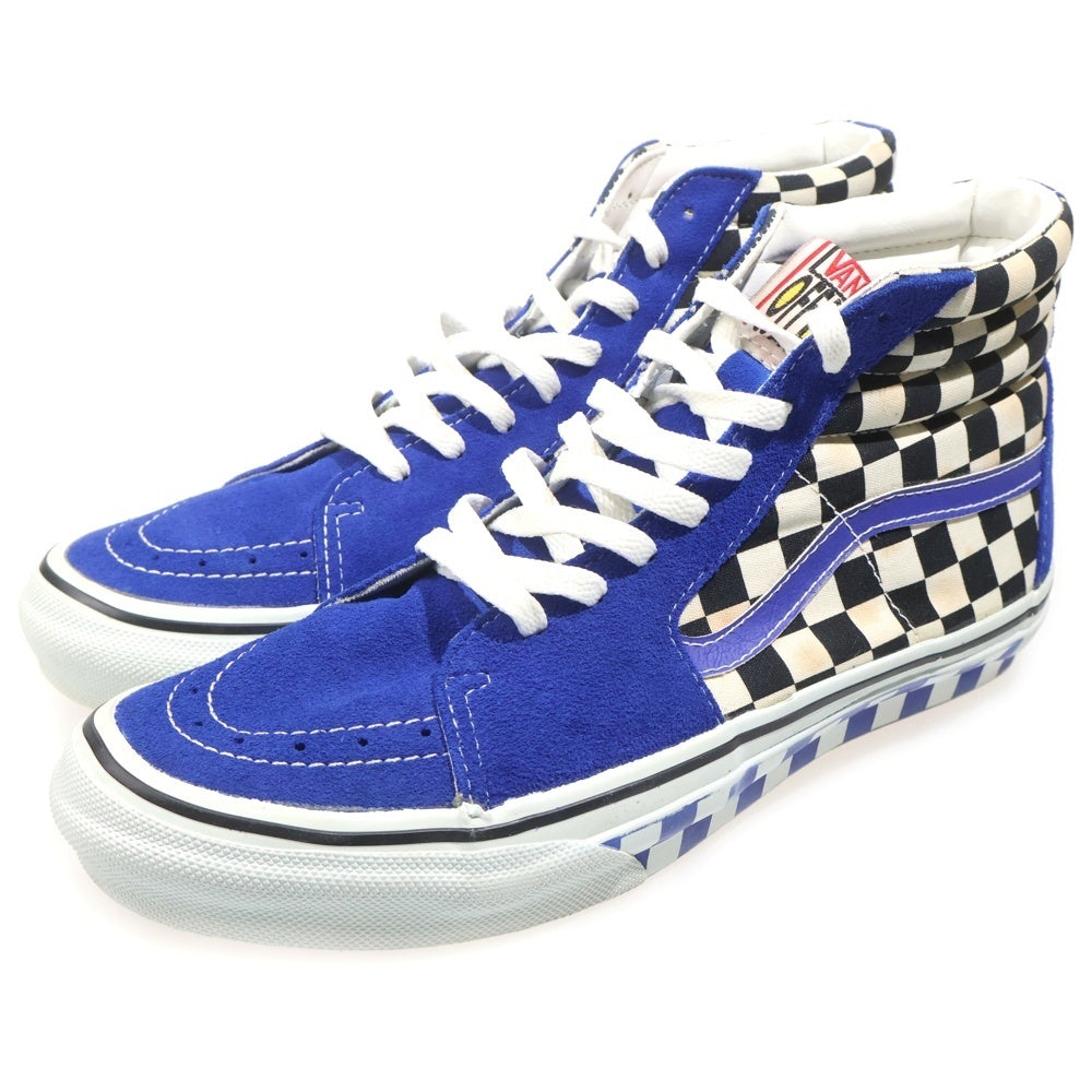 VANS(ヴァンズ) 2001 × MADFOOT SK8-Hi マッドフット 別注 atmos限定 スケートハイ チェッカーボード サイドテープ スエード ハイカットスニーカー ブルー US10/28cm V38-18MF