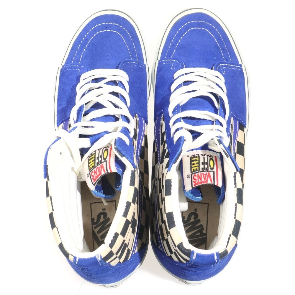VANS(ヴァンズ) 2001 × MADFOOT SK8-Hi マッドフット 別注 atmos限定 スケートハイ チェッカーボード サイドテープ スエード ハイカットスニーカー ブルー US10/28cm V38-18MF
