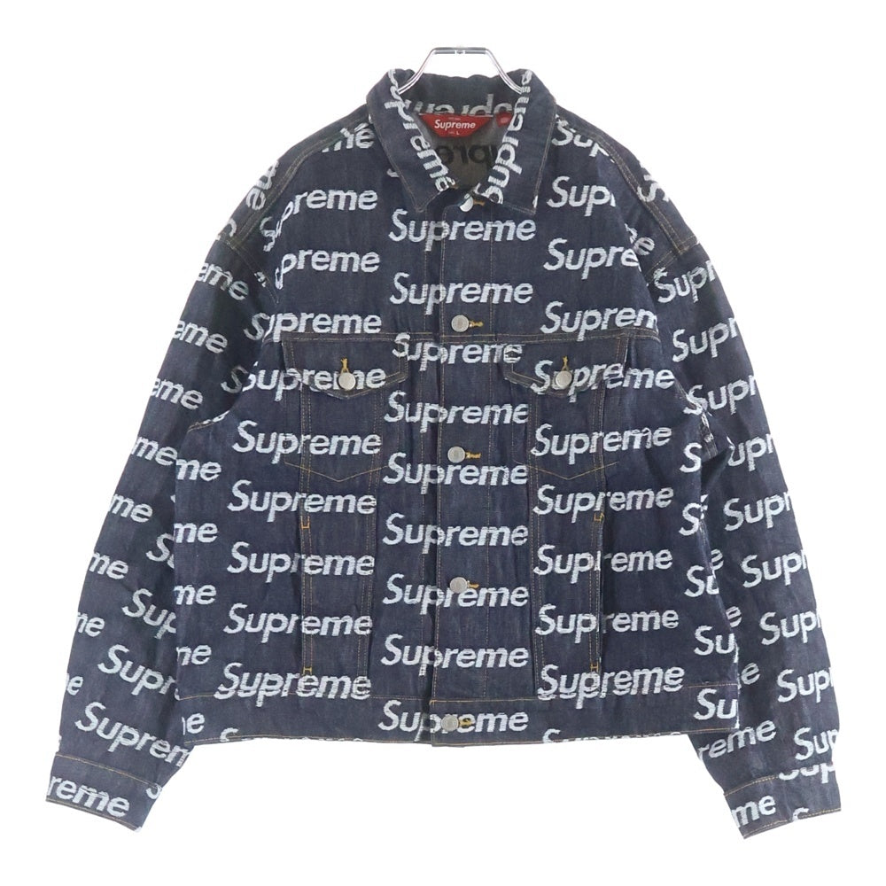 SUPREME(シュプリーム) 25AW Jacquard Logos Denim Trucker Jacket ジャガード ロゴ デニム トラッカー ジャケット インディゴ