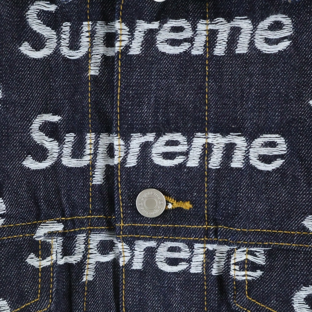 SUPREME(シュプリーム) 25AW Jacquard Logos Denim Trucker Jacket ジャガード ロゴ デニム トラッカー ジャケット インディゴ