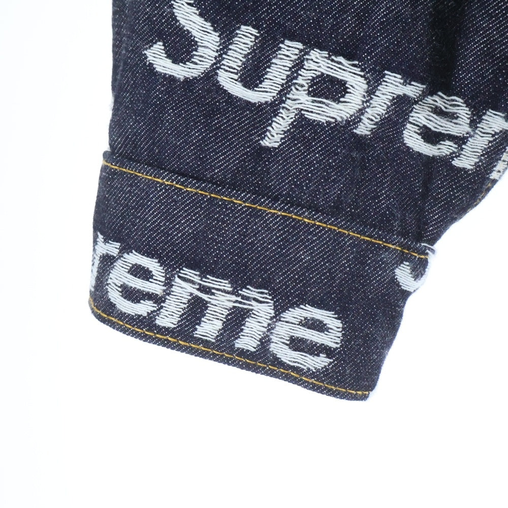 SUPREME(シュプリーム) 25AW Jacquard Logos Denim Trucker Jacket ジャガード ロゴ デニム トラッカー ジャケット インディゴ