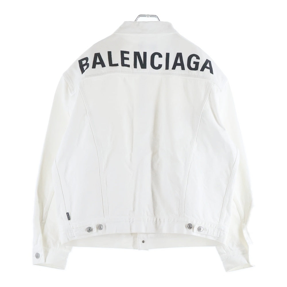 BALENCIAGA(バレンシアガ) 20SS バックロゴプリント デニム トラッカージャケット ホワイト 571322 TDW04