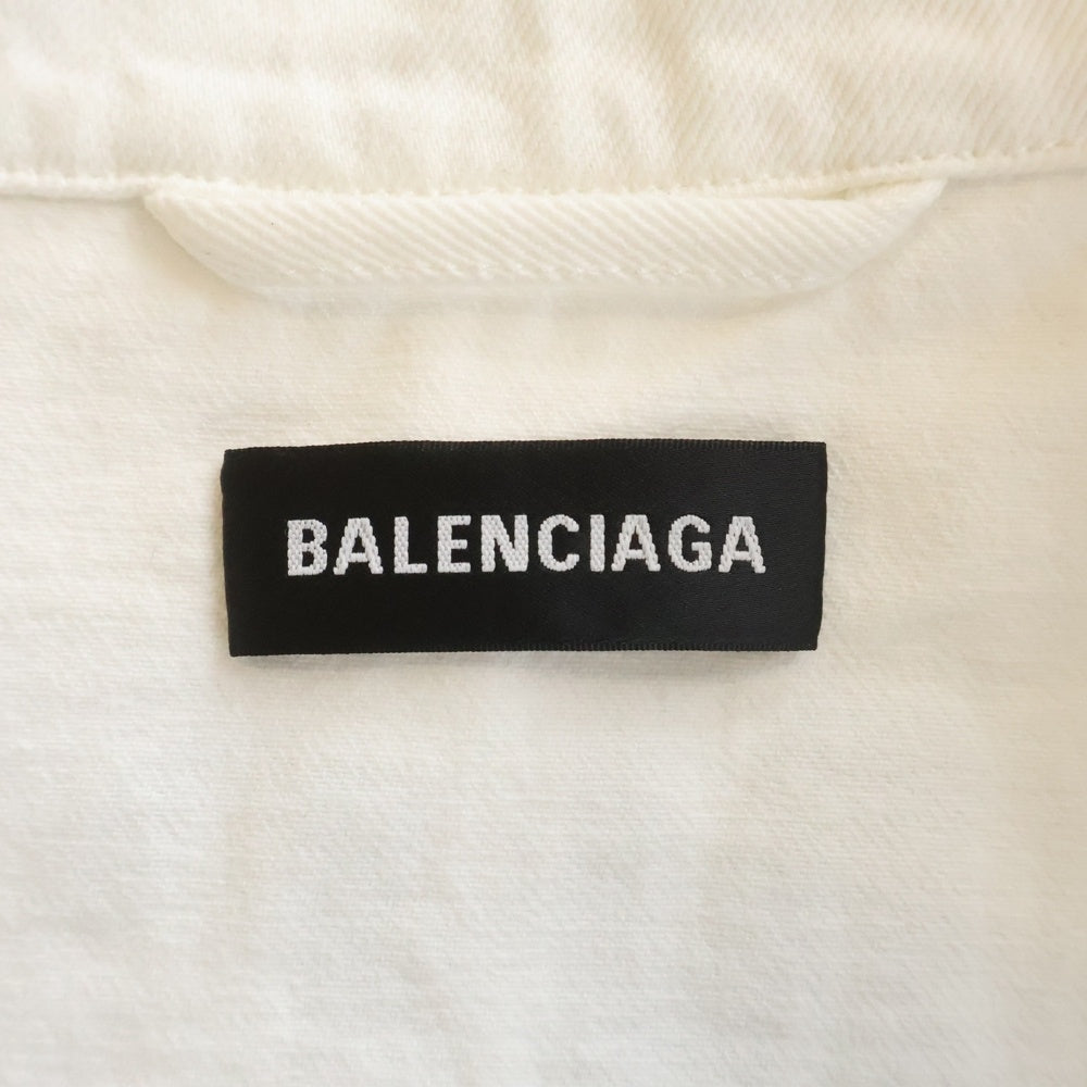 BALENCIAGA(バレンシアガ) 20SS バックロゴプリント デニム トラッカージャケット ホワイト 571322 TDW04