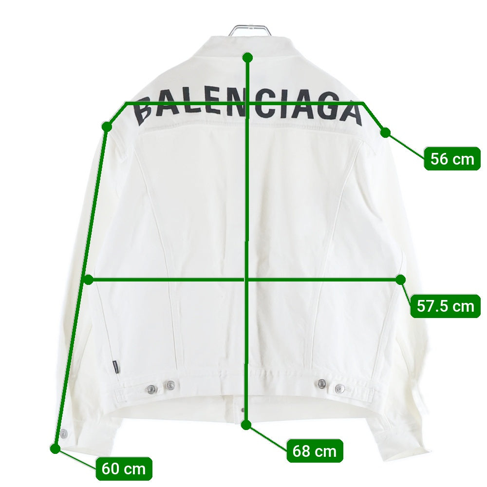 BALENCIAGA(バレンシアガ) 20SS バックロゴプリント デニム トラッカージャケット ホワイト 571322 TDW04