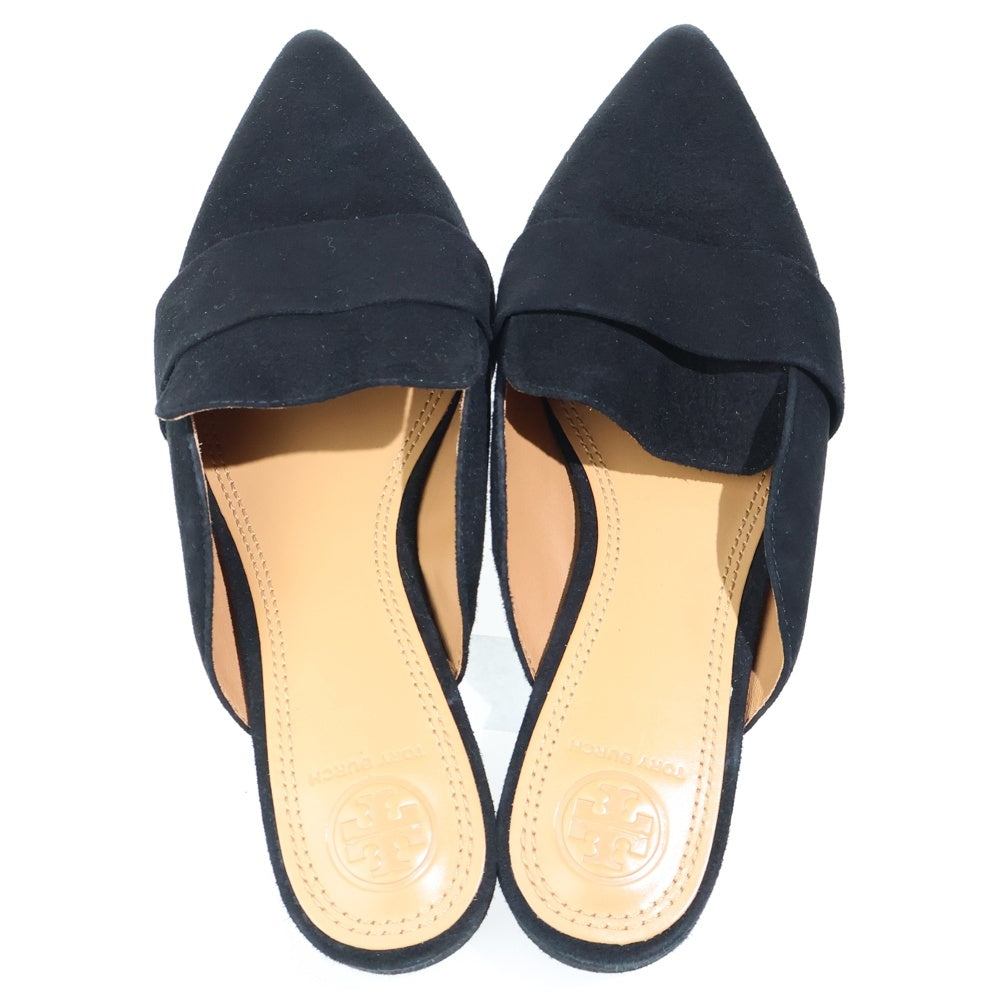 TORY BURCH(トリー バーチ) Pointed Toe Mules スエード ポインテッドトゥミュール パンプス ブラック レディース