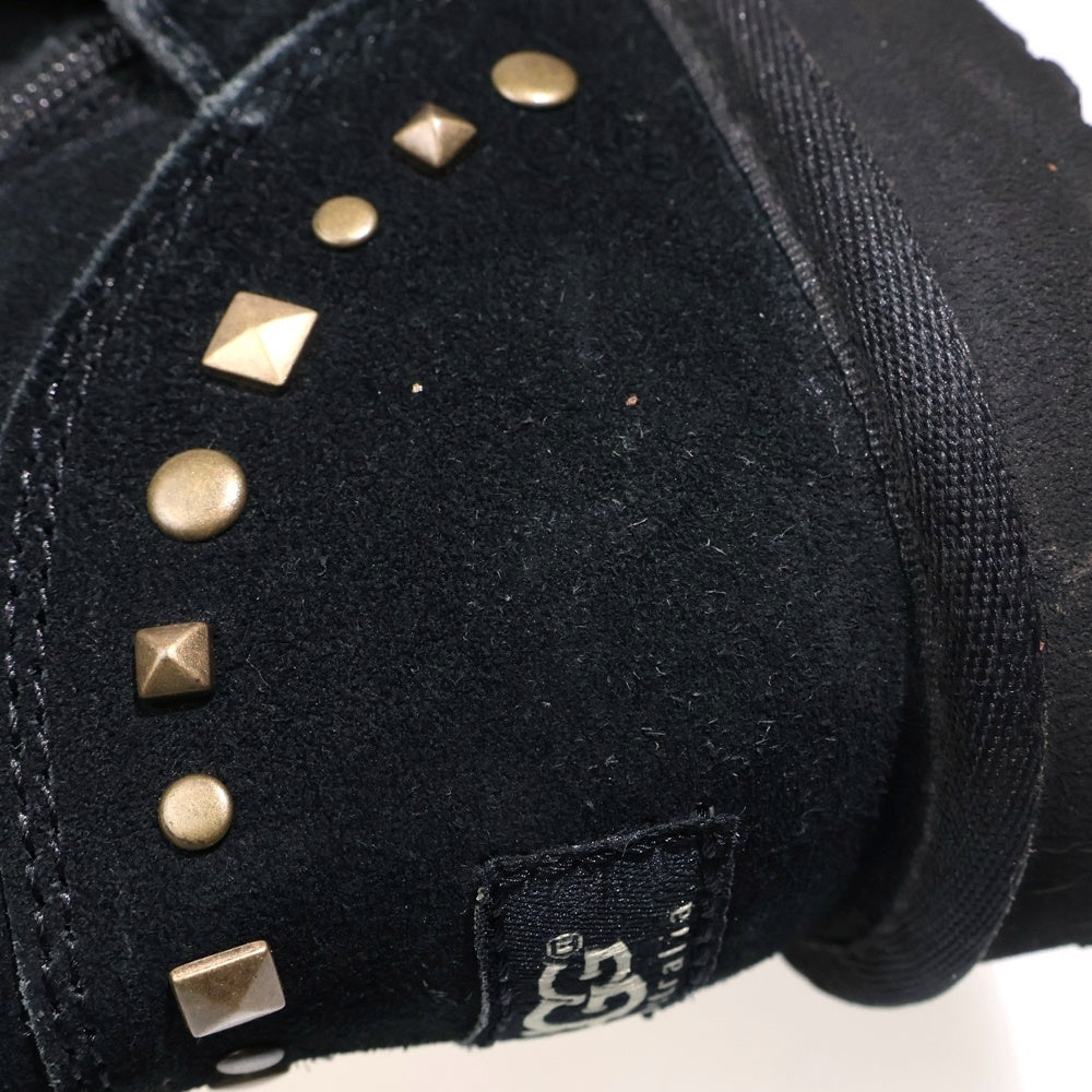 UGG(アグ) Australia Black Shearling Studded Moto Boots スタッズ ムートンブーツ ブラック レディース