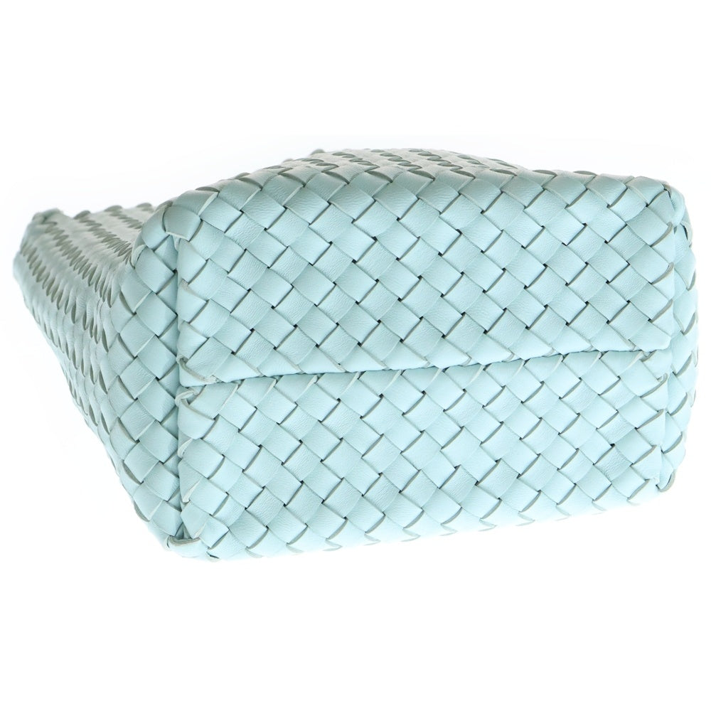 BOTTEGA VENETA(ボッテガヴェネタ) Cabat Intrecciato Bucket Small Barolo カバ イントレチャート スモール バローロ ラムスキンレザー バケット トートバッグ ポーチ付き ライトブルー 753172