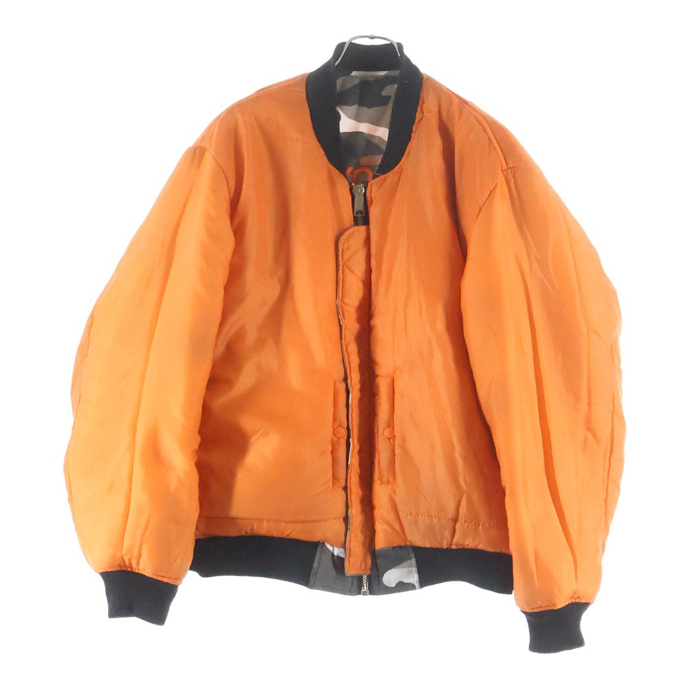 1017 ALYX 9SM(アリクス) x Fostex HALCYON BLVD MA-1 ロゴプリント リバーシブル ジップアップ ボンバージャケット オレンジ/グレー